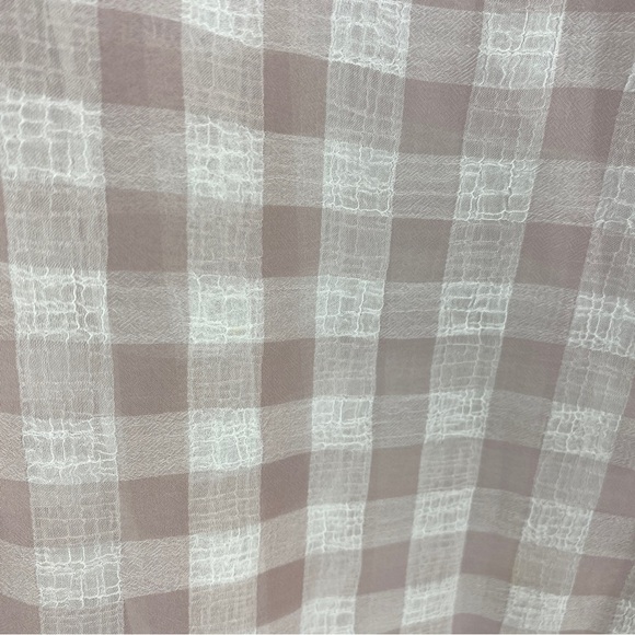 LAUNDRY by Shelli Segal Pink Semi Sheer Buffalo Plaid Blouse Medium - Picture 7 of 11